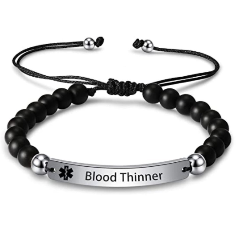 Blood Thinner Natural Stone Beaded Medical ID